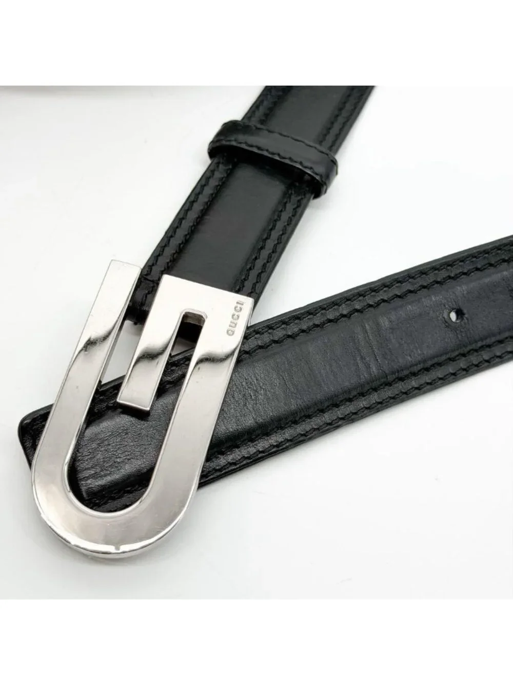 Gucci Era Leather Belt Black Vintage